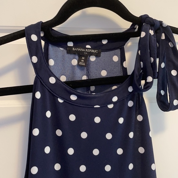 Navy Banana Republic polka dot halter - Picture 2 of 3